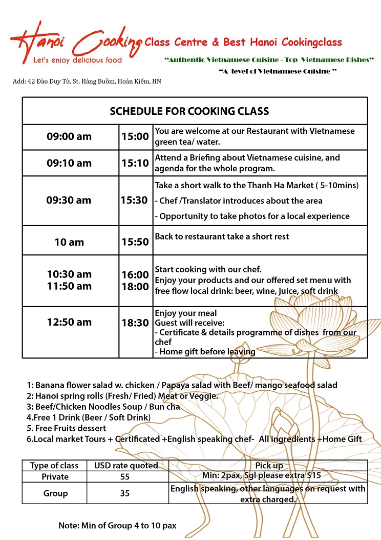 Cookingclass Nom du du bo kho pho ga nem hanoi