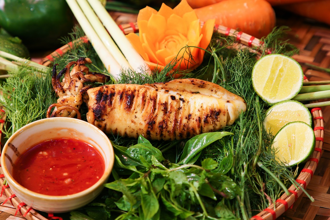 mực nướng mật ong grilled Squids w. Honey